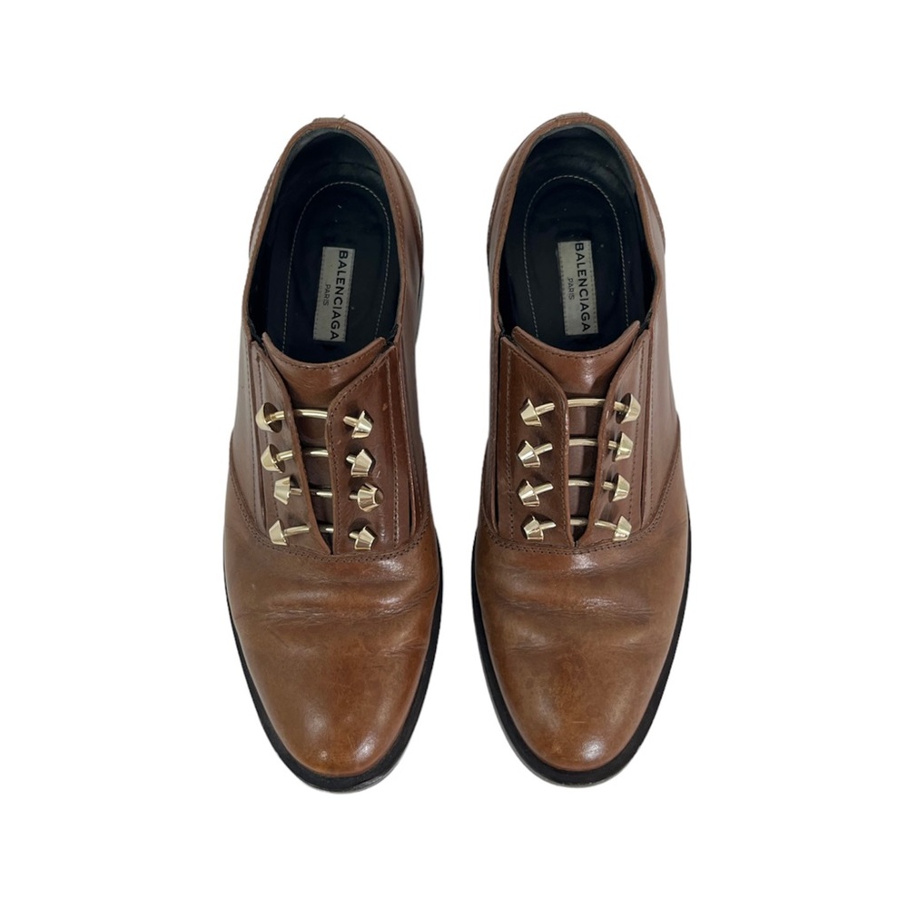 BALENCIAGA Brown Leather Derbies